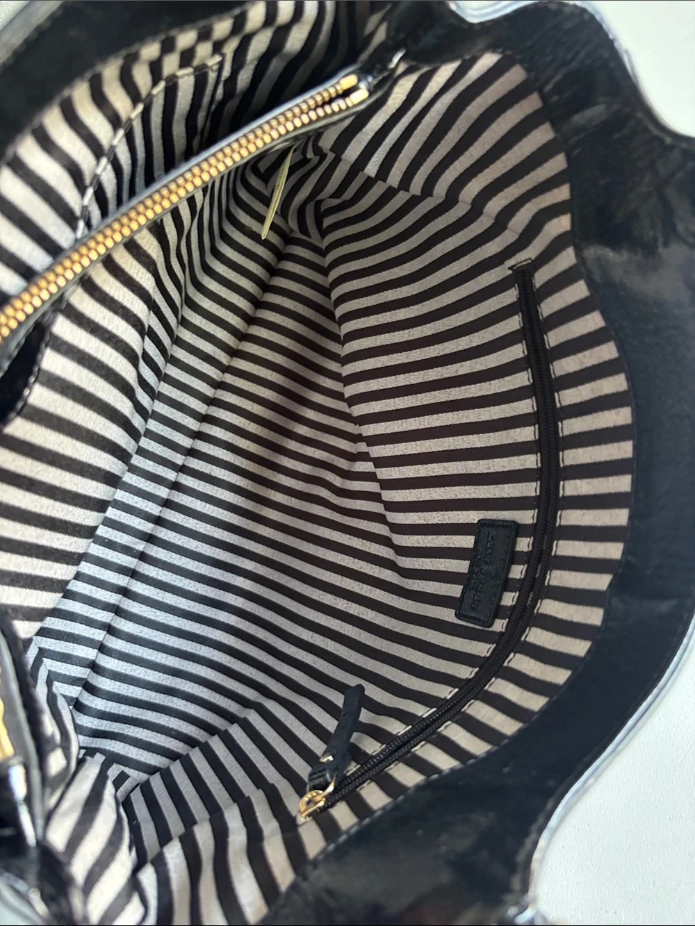 Classic Black Leather Tote with Turn-Lock Closure